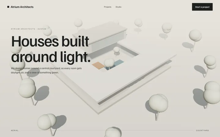 Atrium Architects, a flagship 3D site built by WeBuildYours
