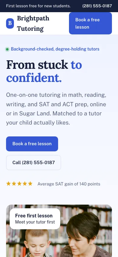 Brightpath Tutoring on a phone