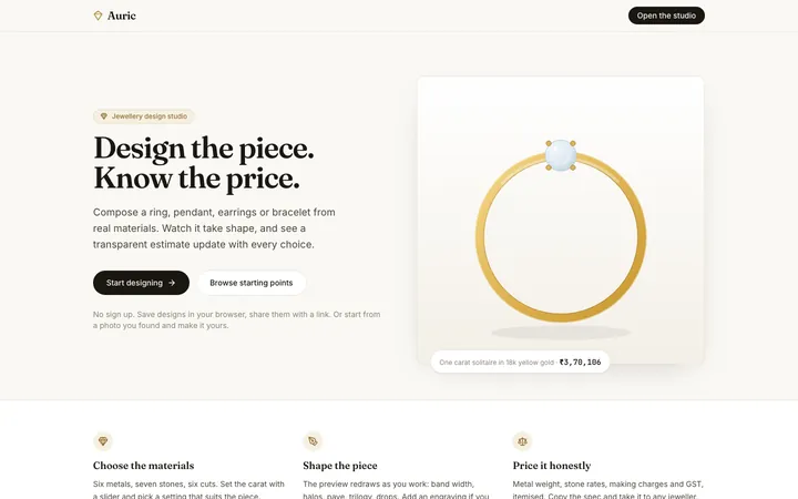 Auric homepage
