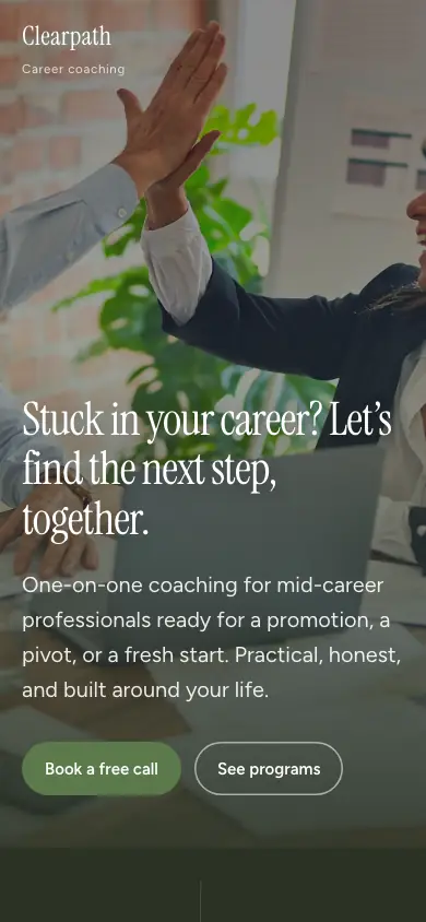 Clearpath Coaching on a phone