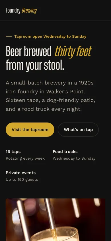 Foundry Brewing on a phone