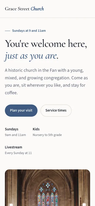 Grace Street Church on a phone
