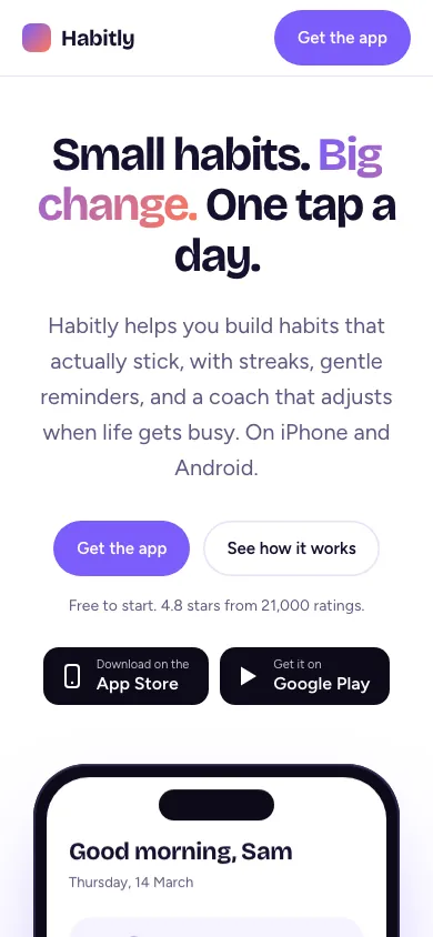 Habitly on a phone