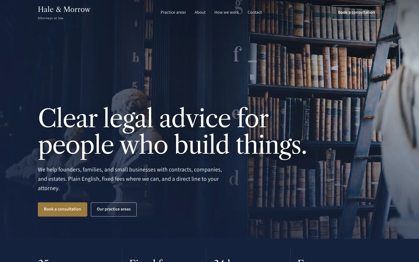 Hale & Morrow, a showcase law firm website built by WeBuildYours