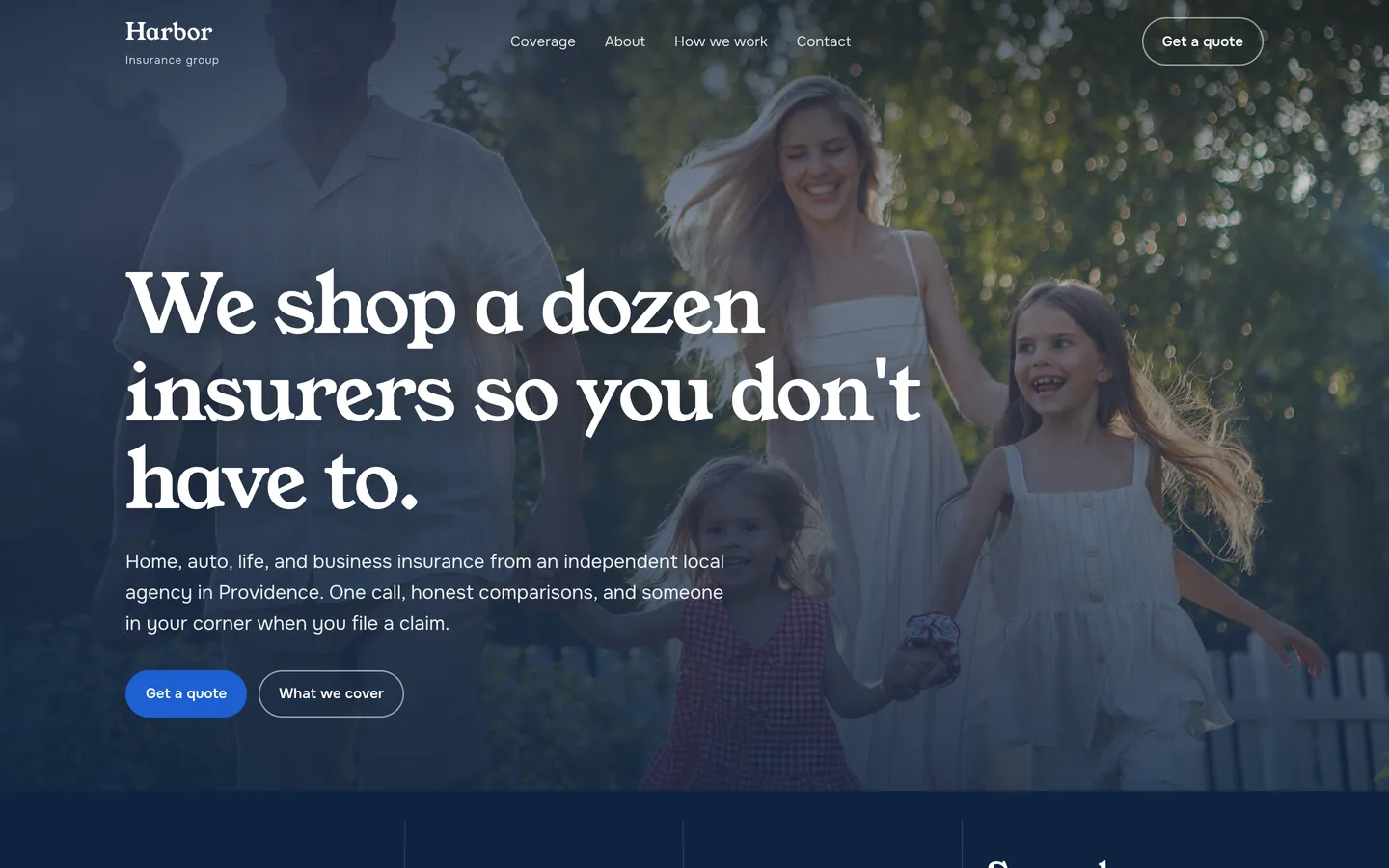 Harbor Insurance Group, a showcase insurance agency website built by WeBuildYours