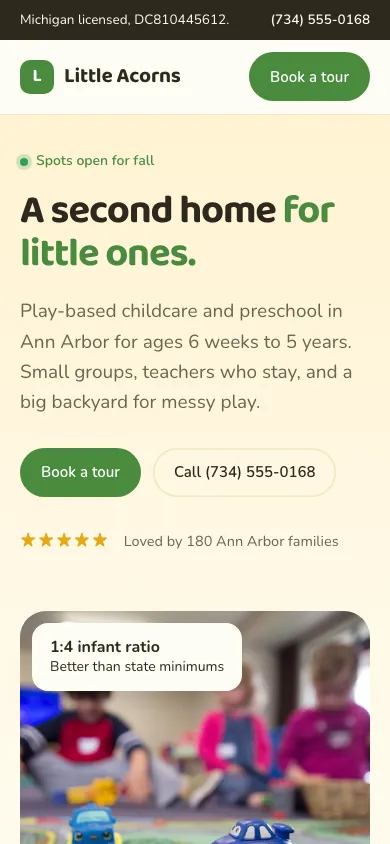 Little Acorns on a phone