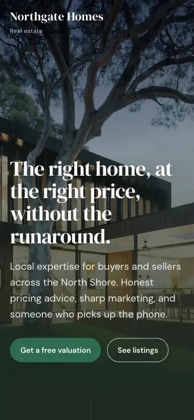 Northgate Homes on a phone