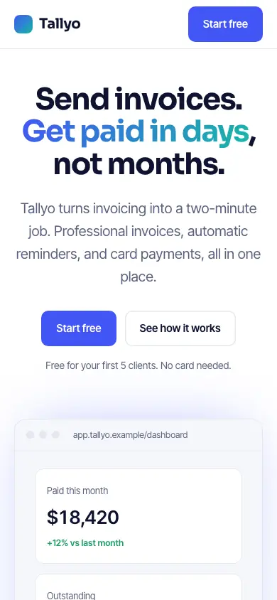 Tallyo on a phone