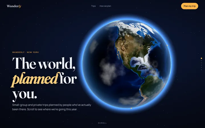 Wanderly, a flagship 3D site built by WeBuildYours